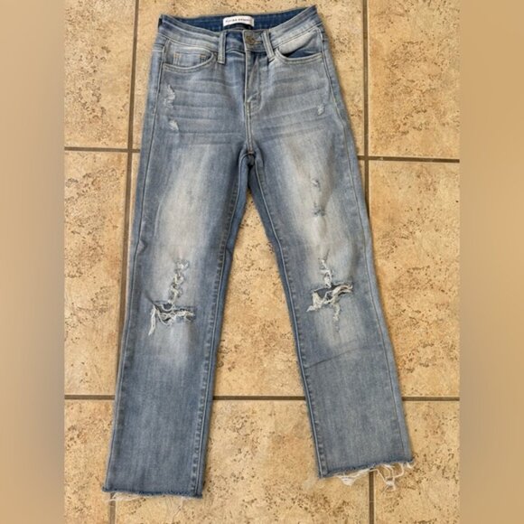 Flying Monkey Blue Straight Leg Jeans Distressed - Picture 2 of 3
